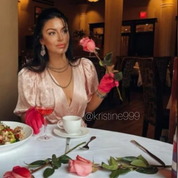 New Ronny Kobo Astrid Jacquard Satin Dusty Rose Midi Dress NWT Size XS - Picture 4 of 14